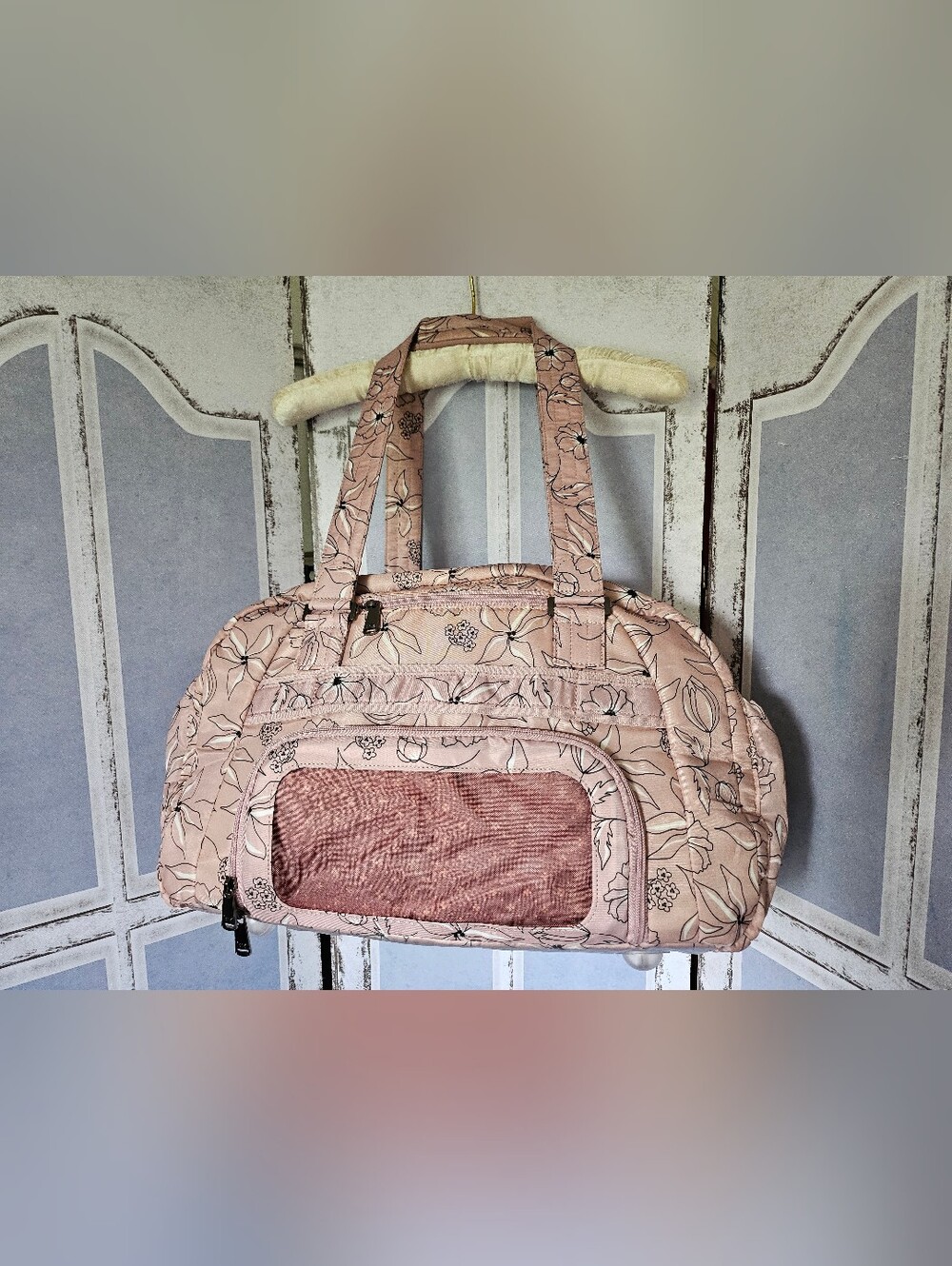 $145 Retail Lug Propeller Weekender Duffel In Sketch Floral Blush - Picture 3 of 16